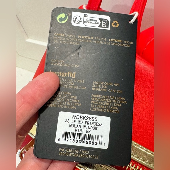 RARE Loungefly Mulan Backpack Disney Embroidered NWT - Picture 9 of 10